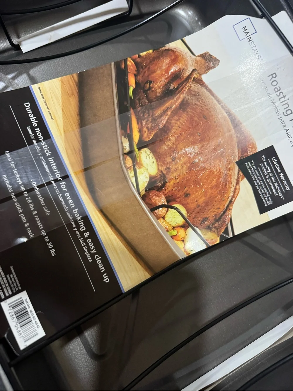 Mainstays Non-Stick Roasting Pan Set in Black - 2 Piece